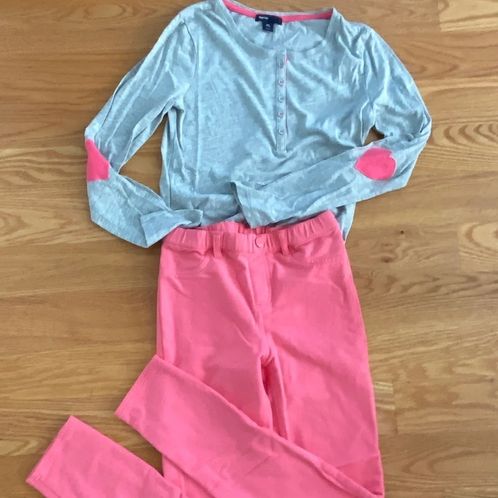 GapKids Pink Pants + Matching NWOT Henley Top XXL (14-16)